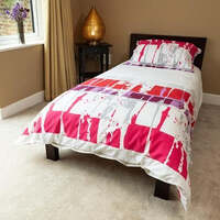 10.5 Tog Duvet / Polycotton Abstract Red Cover Set & Pillow