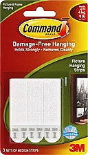 3M Command Picture Hanging Strips, Medium, Set of 3pcs