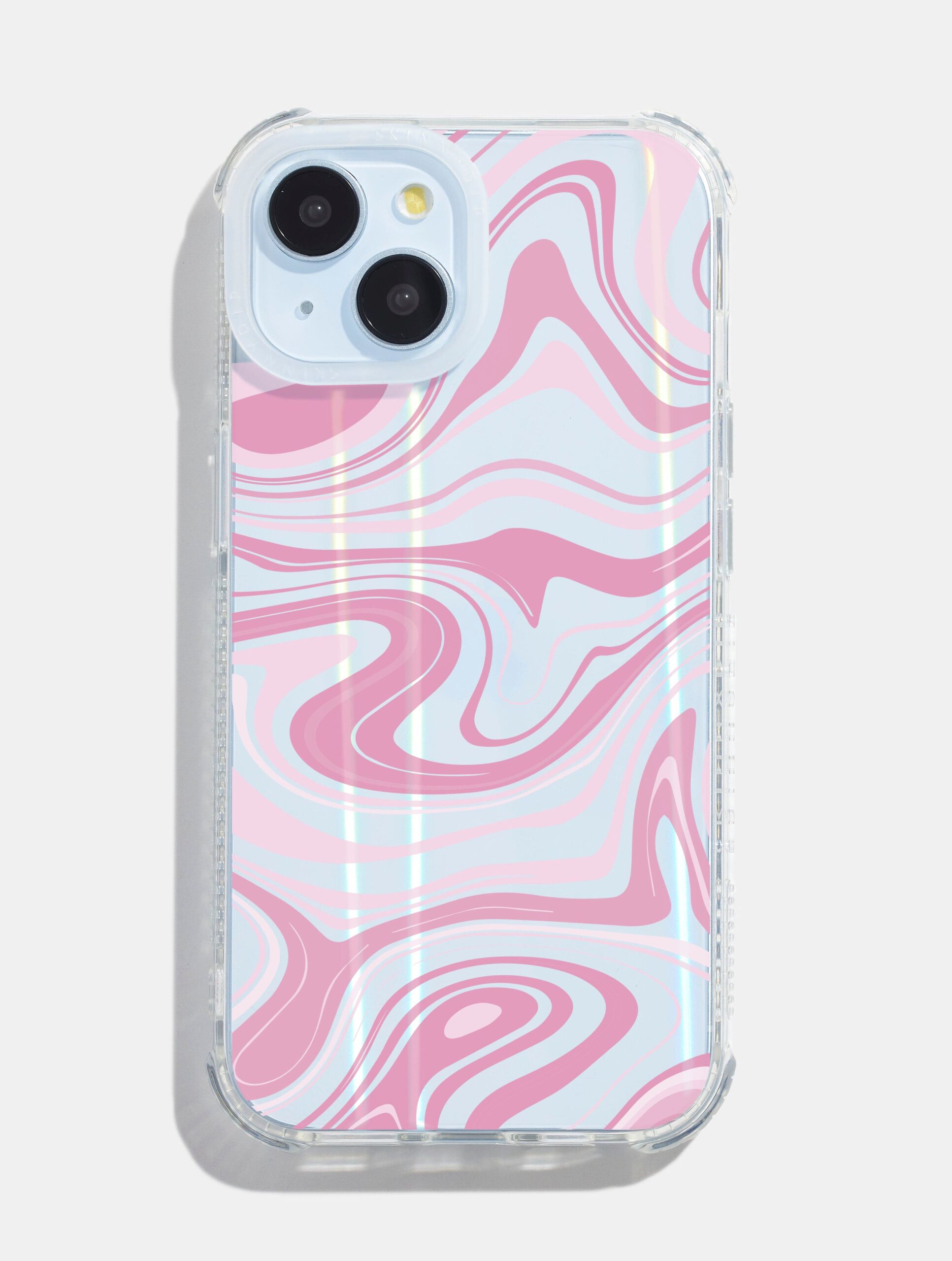 Baby Pink Swirl Holo Shock i Phone Case, i Phone 16 Pro Max Case