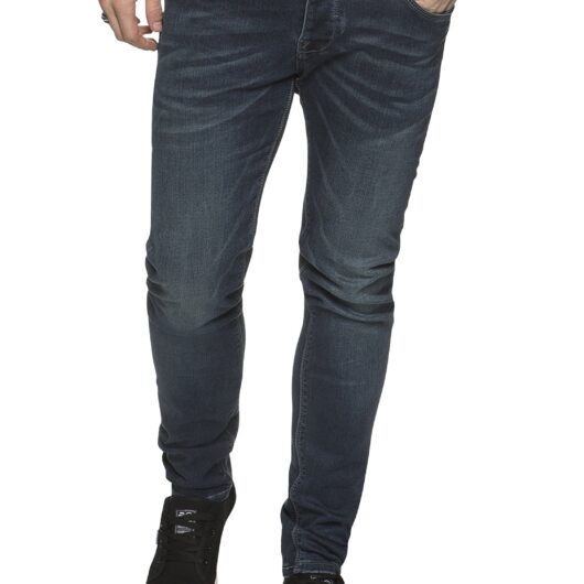 ETO | Designer Mens Reflex Super Skinny Denim Jeans - Blue / 32W / Short (30")