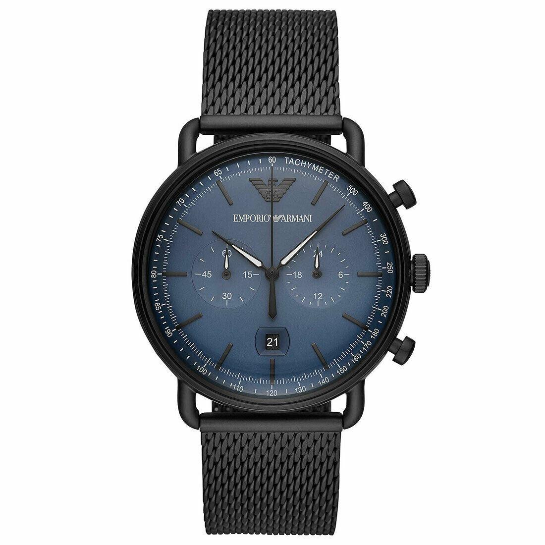 Emporio Armani AR11201 Chronograph Date Mesh Bracelet Strap Men's Watch