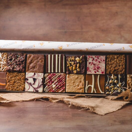 Flapjack Taster Box - 16 Half Pieces Of Flapjacks | Vegetarian & Gluten Free | Assortment Of Artisan Flavours | Handmade In Devon