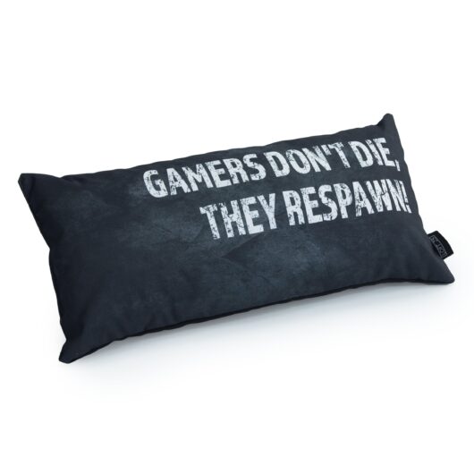 Gaming Cushion - Gamers Don't Die, They Respawn! - Grey