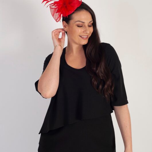 Rose Pillbox Fascinator with Feather & Bows