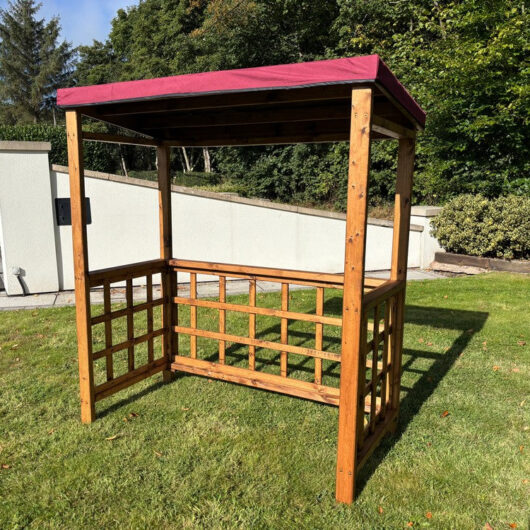 Scandinavian Redwood Garden BBQ Shelter by Charles Taylor Burgundy