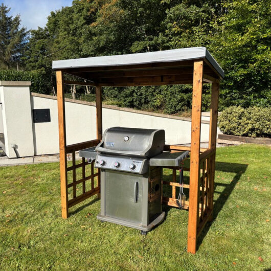 Scandinavian Redwood Garden BBQ Shelter by Charles Taylor Grey