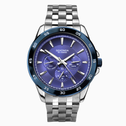 Sekonda Sekonda Sports Men's Watch | Silver Case & Stainless Steel Bracelet with Navy Dial | 1391