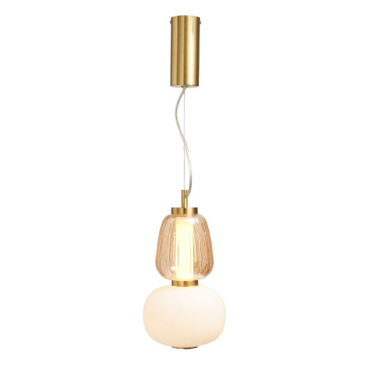 Visconte Edvin Glass Ceiling Pendant - Satin Brass