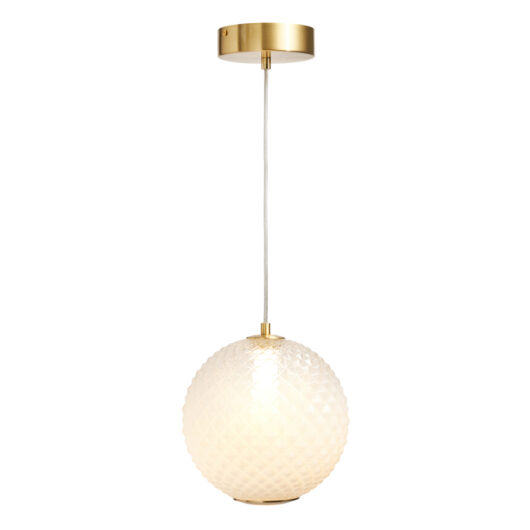 Visconte Oskar LED Glass Ceiling Pendant - Satin Brass