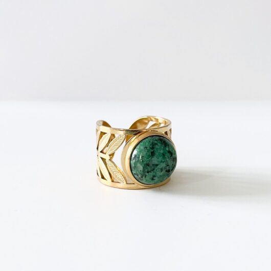 Zariya Luxe 18k Gold Plated Statement Stone Ring