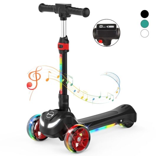 iScooter iK3Pro/iK1S Electric Scooter for Kids with Colorful Lights - B2 Black