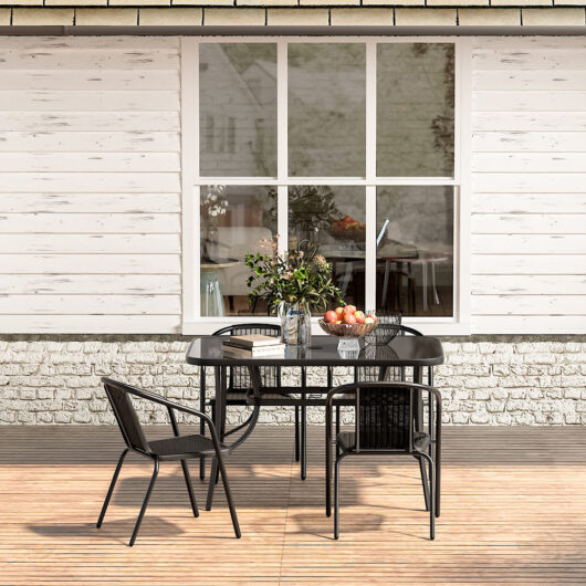 4/6 Chairs with Rectangular Table Garden Dining Set