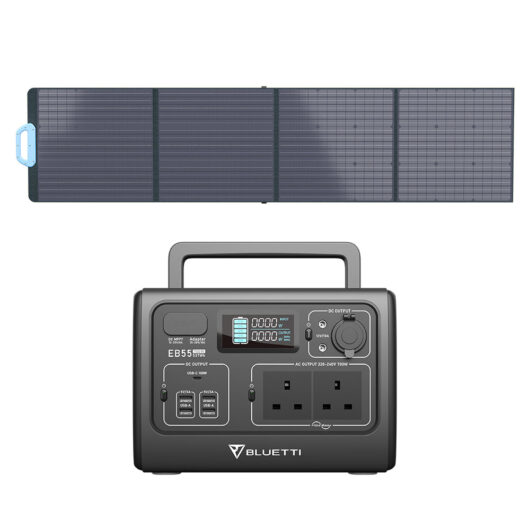 BLUETTI EB55 Portable Power Station | 700W 537Wh, EB55+PV200D | 700W 537Wh | 200W Solar Kit