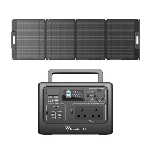 BLUETTI EB55 Portable Power Station | 700W 537Wh, EB55+SP120L | 700W 537Wh | 120W Solar Kit