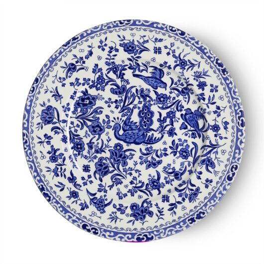 Blue Regal Peacock Plate 22cm/8.75"