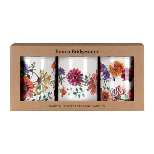 Garden Flowers Set Of 3 Round Tin Caddies | Emma Bridgewater