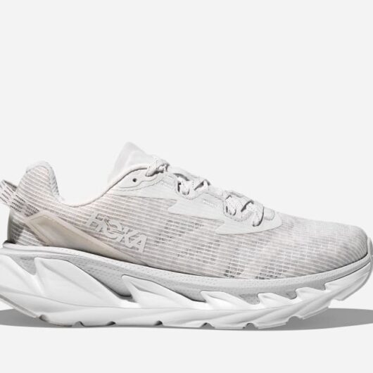 HOKA Elevon 2 TS Everyday Run Shoes in White/Cosmic Grey, Size 8