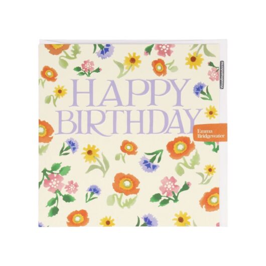 Happy Birthday Poppies & Pinks Card | Emma Bridgewater