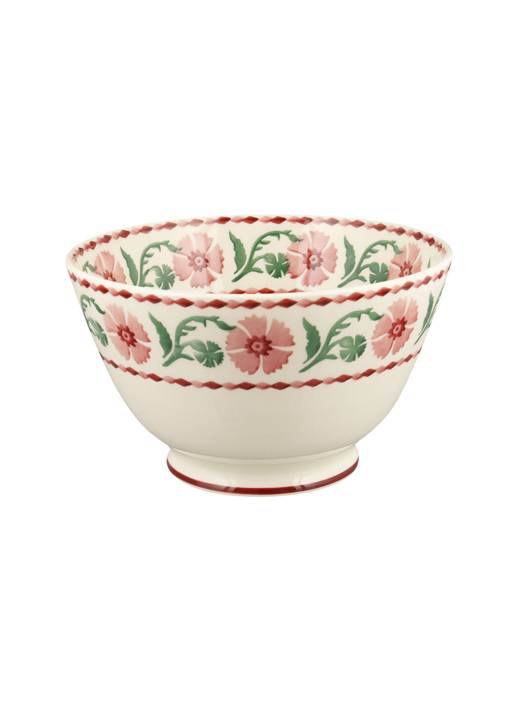 Pink Carnation Large Old Bowl - Unique Handmade & Hand Decorated English Earthenware Decorative Plates | Emma Bridgewater