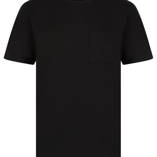 T-Shirts Nagisa Premium Relaxed Boxy Oversize Fit Crew Neck T-Shirt with Chest Pocket in Jet Black - Nines Collection / M - Tokyo Laundry
