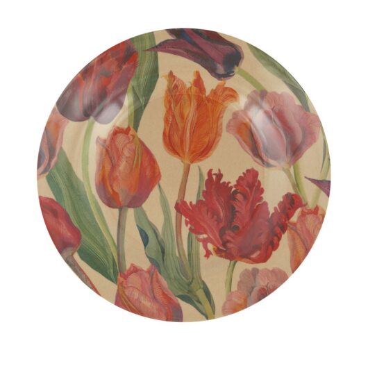 Tulips Rice Husk Plate - Unique Handmade & Hand Decorated English Earthenware British-Made Pottery Plates | Emma Bridgewater