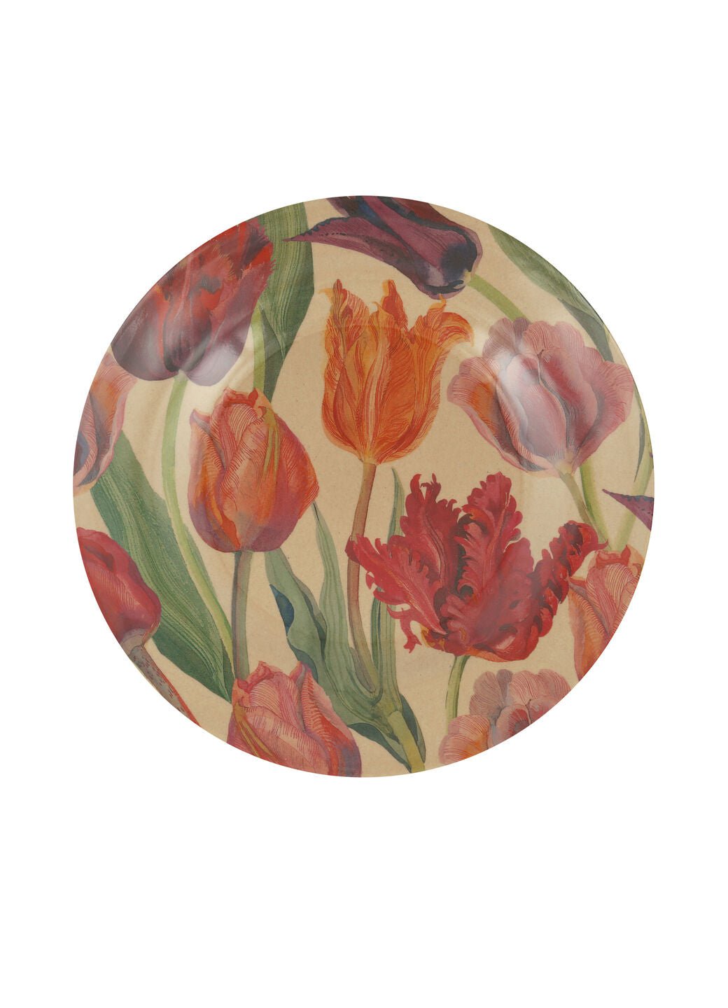 Tulips Rice Husk Plate - Unique Handmade & Hand Decorated English Earthenware British-Made Pottery Plates | Emma Bridgewater