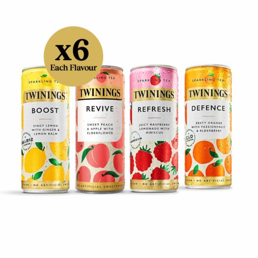 Twinings - Sparkling Tea - Mixed Variety - 24 Pack - Premium Lightly Sparkling Tea Drink Selection