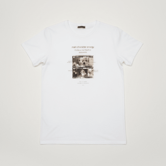 Daisy Street Main Character Energy Photo Negative Tee Colour: White Size: 6