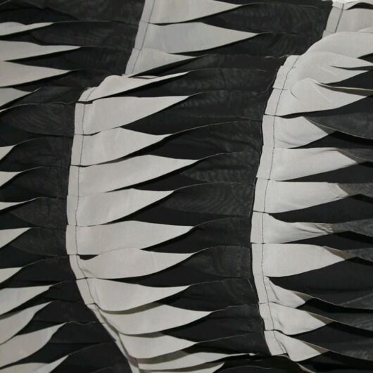 Deadstock Embroidered Sheer Chiffon Fabric Black & Grey