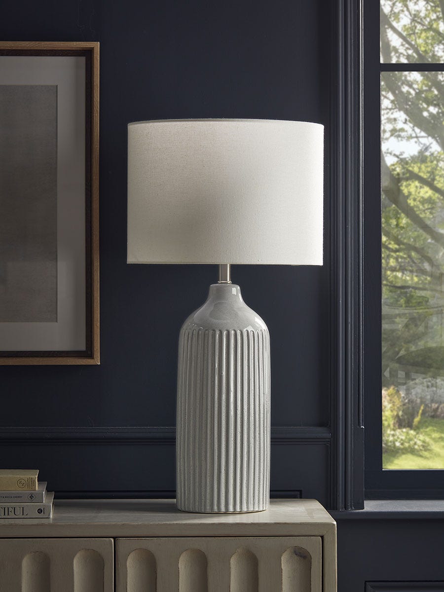 Glazed Ribbed Table Lamp
