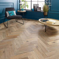 Herringbone Engineered Oak Flooring Dunwick Smoked Grey 90mm x 15mm