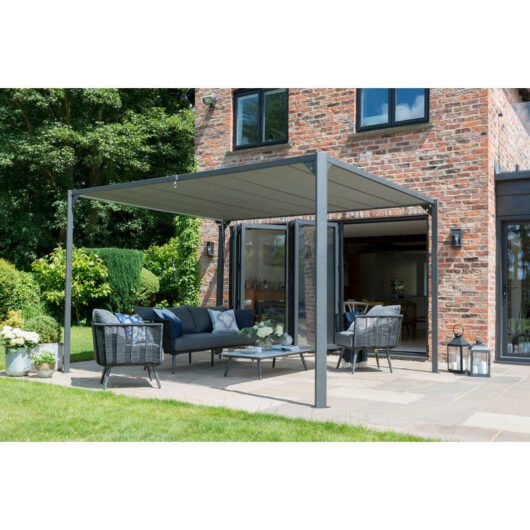 Pandora 3.6 x 3M Garden Pergola by Garden Must Haves Retractable Grey