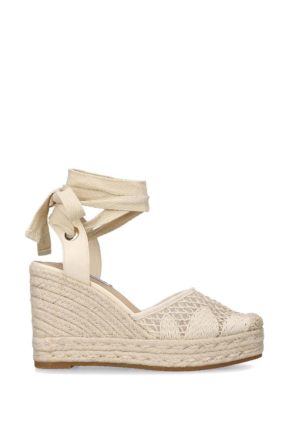 STEVE MADDEN Women's 'Osborn Cream' Fabric Sandals in Cream | Size: 8