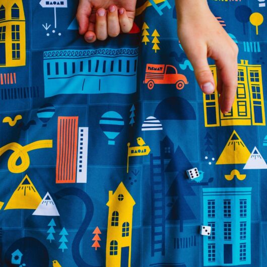 Snakes & Ladders Print Waterproof Picnic Blanket, Family Size By Pacmat