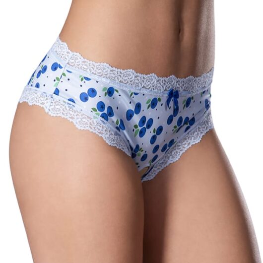 Sweet Treats Crotchless Boy Short with Lube - Blueberry - Small/Medium