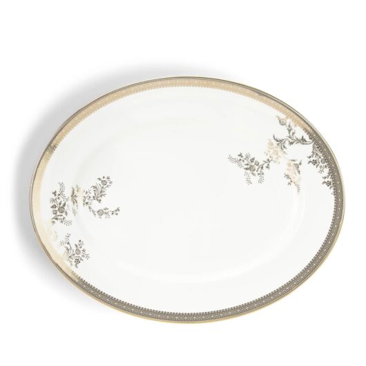 Vera Wang Lace Gold Oval Dish 35cm